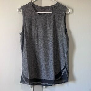 Athleta Cadence Tank Top Gray Mesh Hem Size Medium